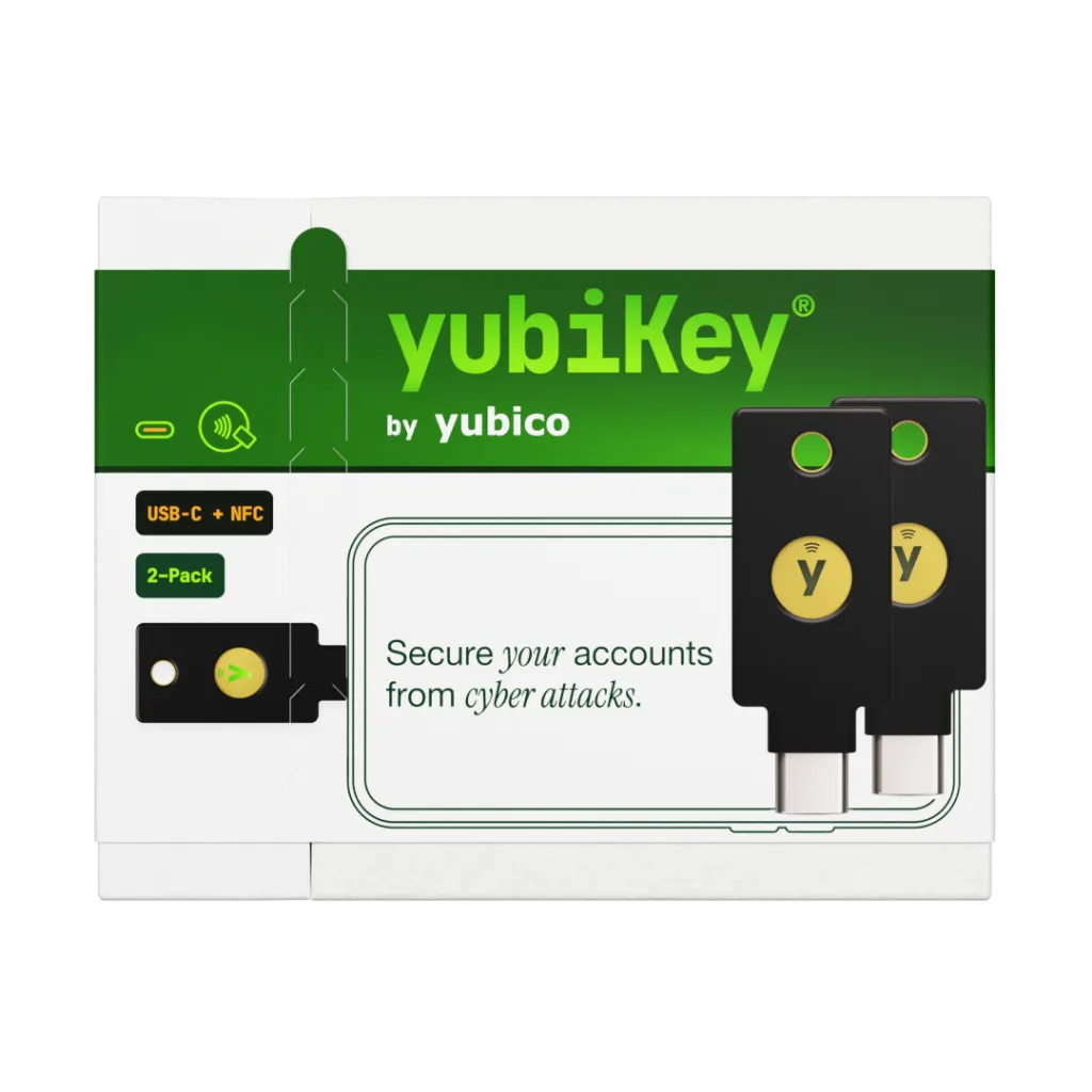 Коробка набору YubiKey 5C NFC 2-Pack - лицьовий бік