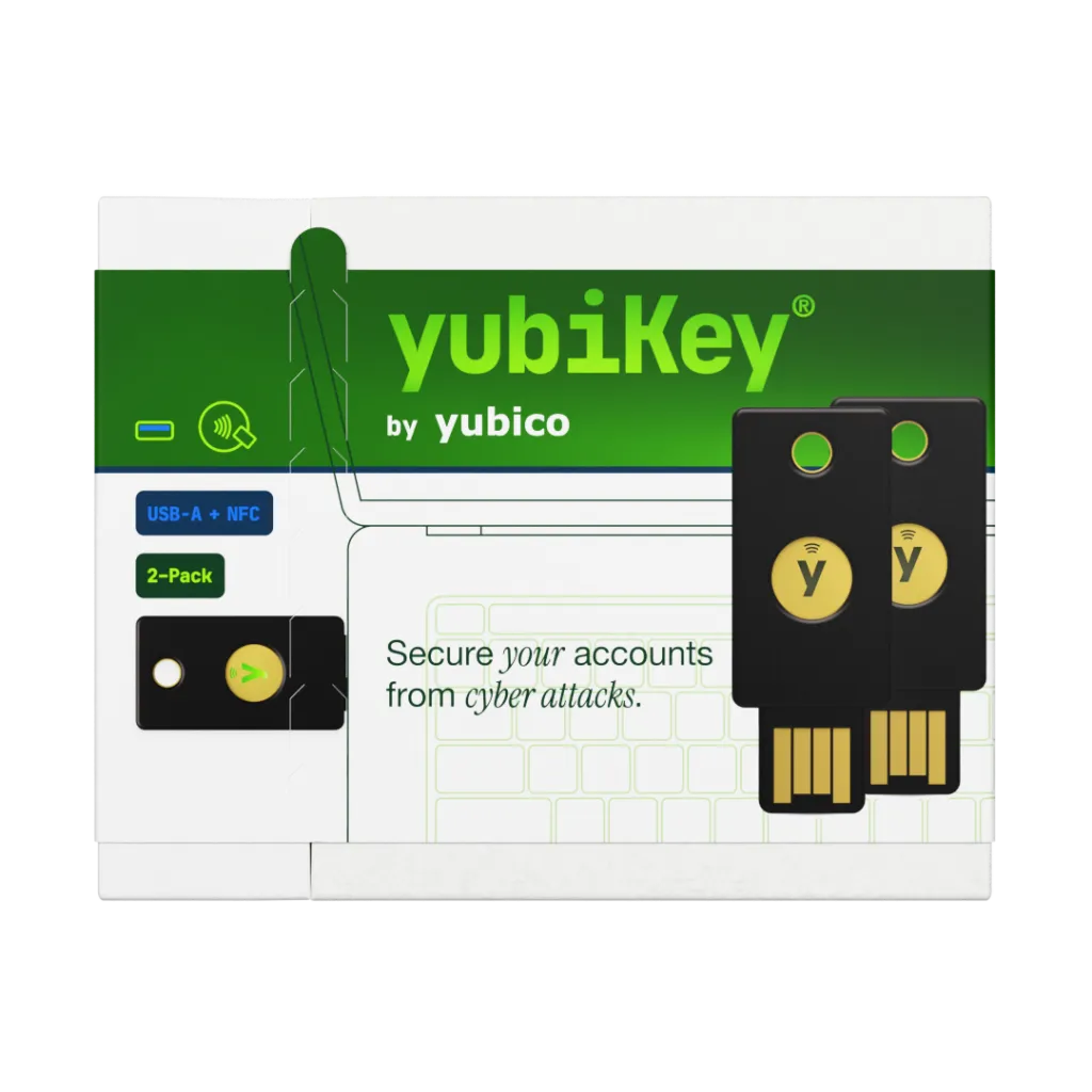 Коробка набору YubiKey 5 NFC 2-Pack - лицьовий бік